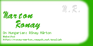 marton ronay business card